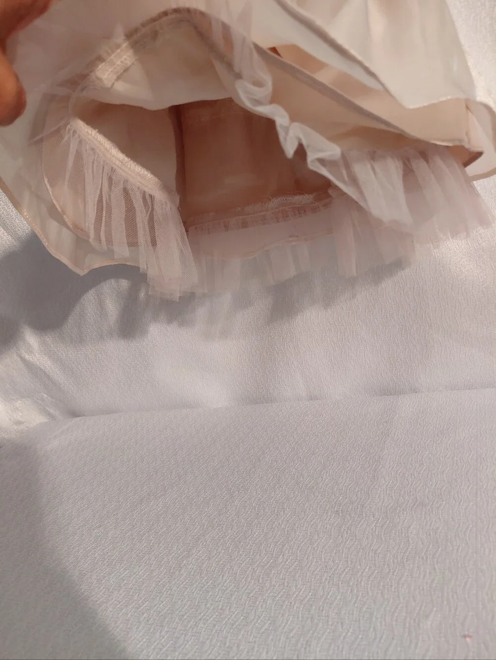 Rare Editions Shimmery Cream Puff Sleeve 3-6 Months Infant Dress NWT